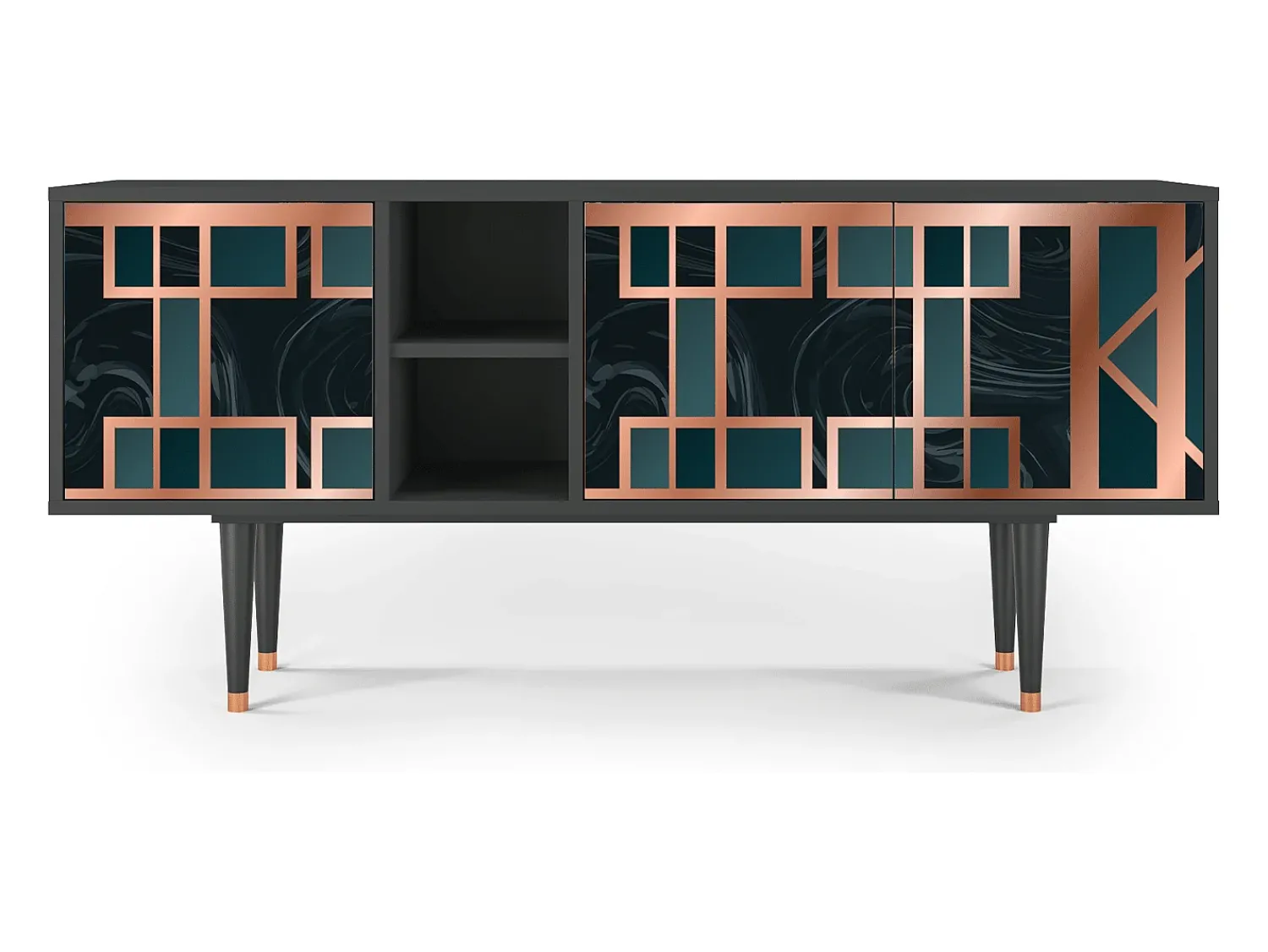 Móvel De Tv| Mueble de TV - 150х69х41 cm - T5 - Emerald Metro, Antracite Cinza antracite