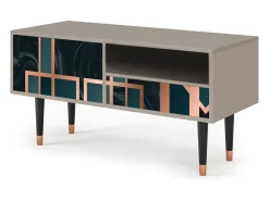 Móvel De Tv* Mueble de TV - 115х59х48 cm - T3 - Emerald Metro, Areia Bege