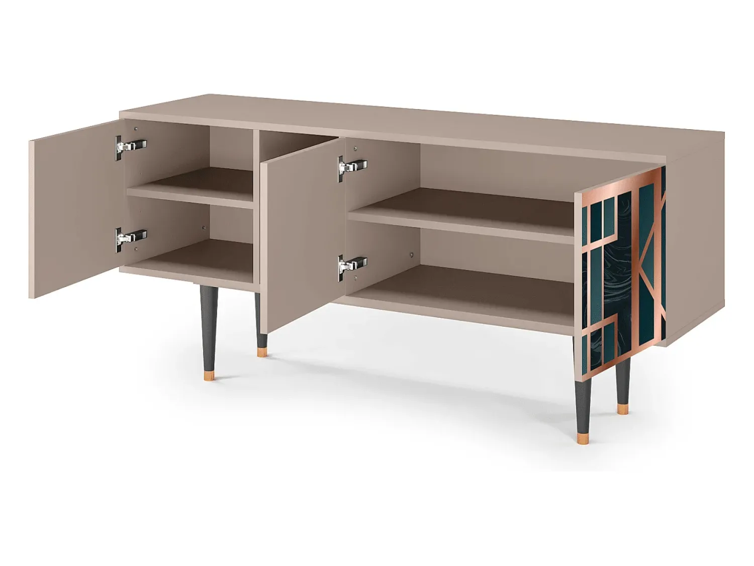 Móvel De Tv* Mueble de TV - 150х69х41 cm - T5 - Emerald Metro, Latte Bege