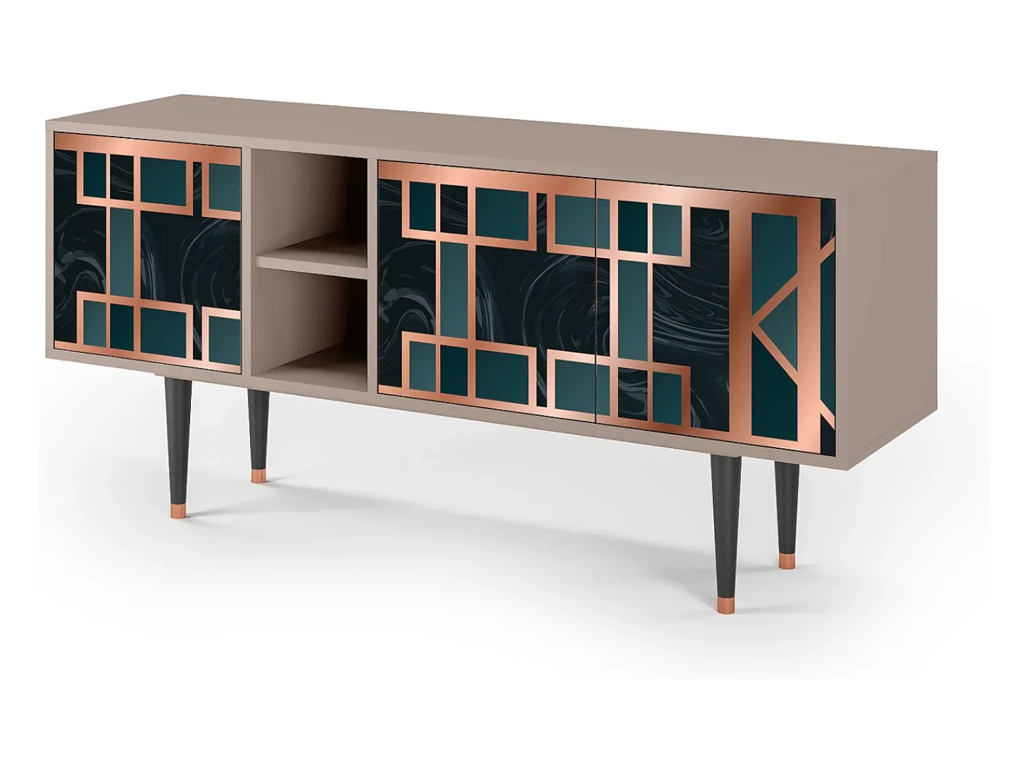 Móvel De Tv* Mueble de TV - 150х69х41 cm - T5 - Emerald Metro, Latte Bege
