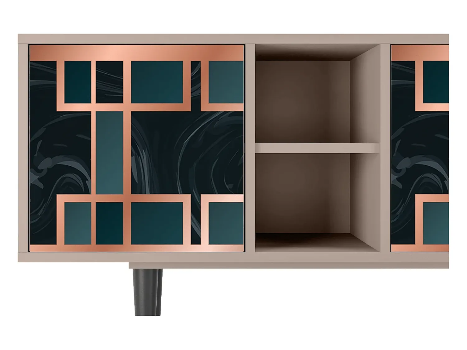 Móvel De Tv* Mueble de TV - 150х69х41 cm - T5 - Emerald Metro, Latte Bege