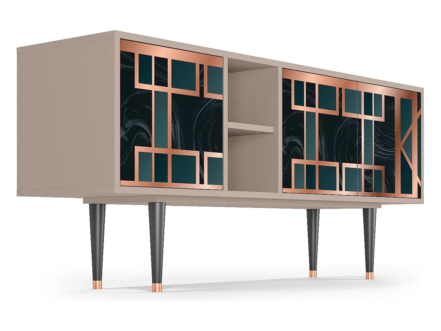 Móvel De Tv* Mueble de TV - 150х69х41 cm - T5 - Emerald Metro, Latte Bege