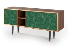 Móvel De Tv| Mueble de TV - 150х69х41 cm - T5 - Emerald Forest, Nogueira Castanho