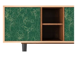 Móvel De Tv| Mueble de TV - 150х69х41 cm - T5 - Emerald Forest, Nogueira Castanho