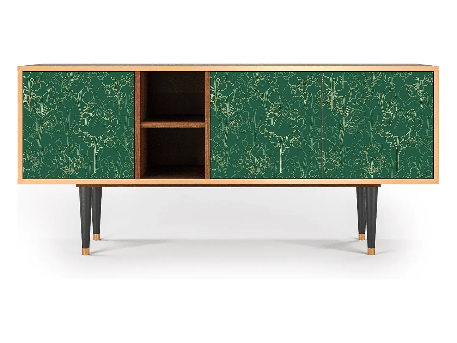 Móvel De Tv| Mueble de TV - 150х69х41 cm - T5 - Emerald Forest, Nogueira Castanho