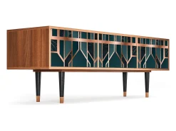 Móvel De Tv* Mueble de TV - 170х59х48 cm - T4 - Emerald Metro, Nogueira Castanho