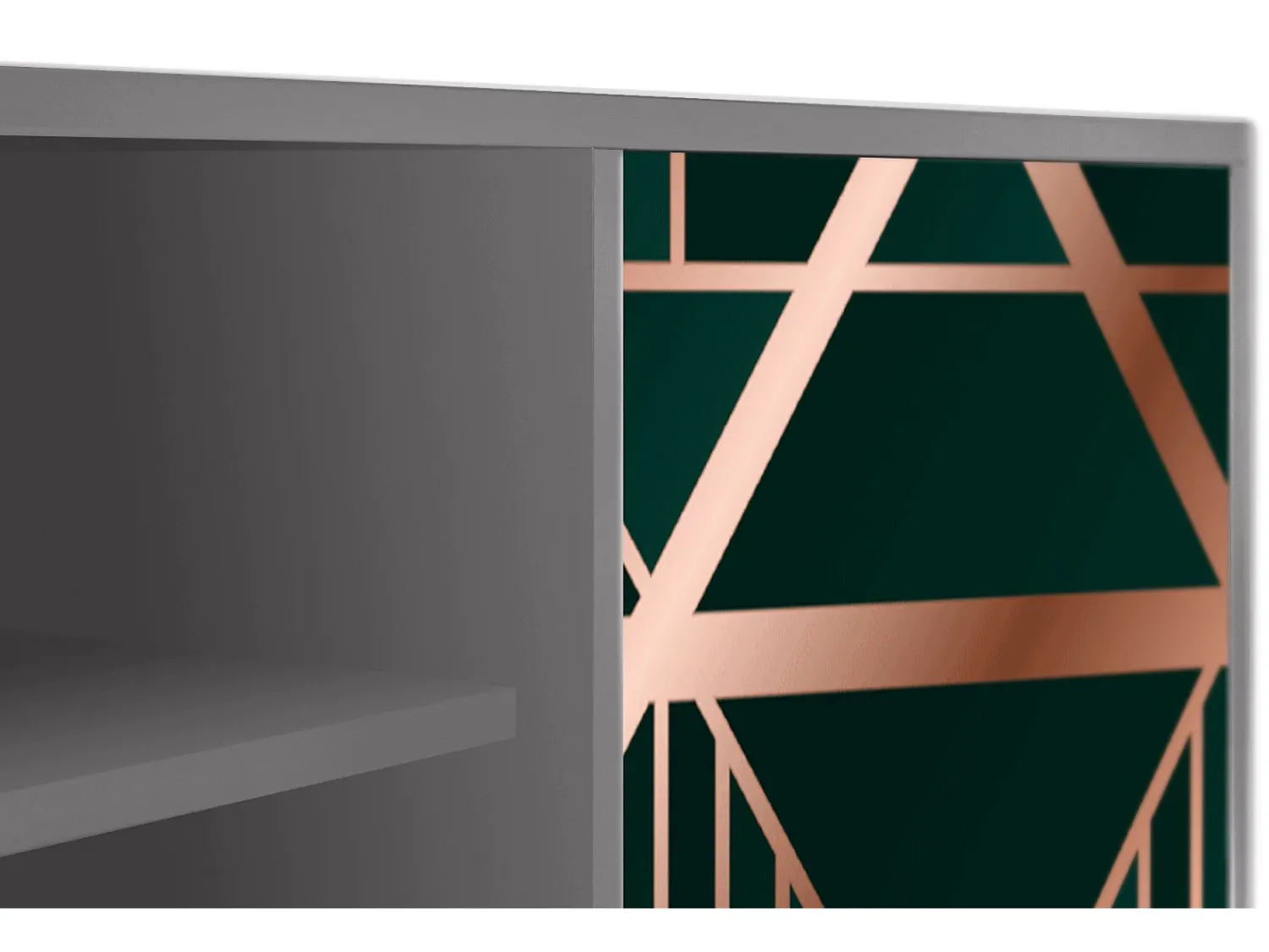 Móvel De Tv* Mueble de TV - 170х69х48 cm - T2 - Emerald Gatsby, Cinza Cinzento