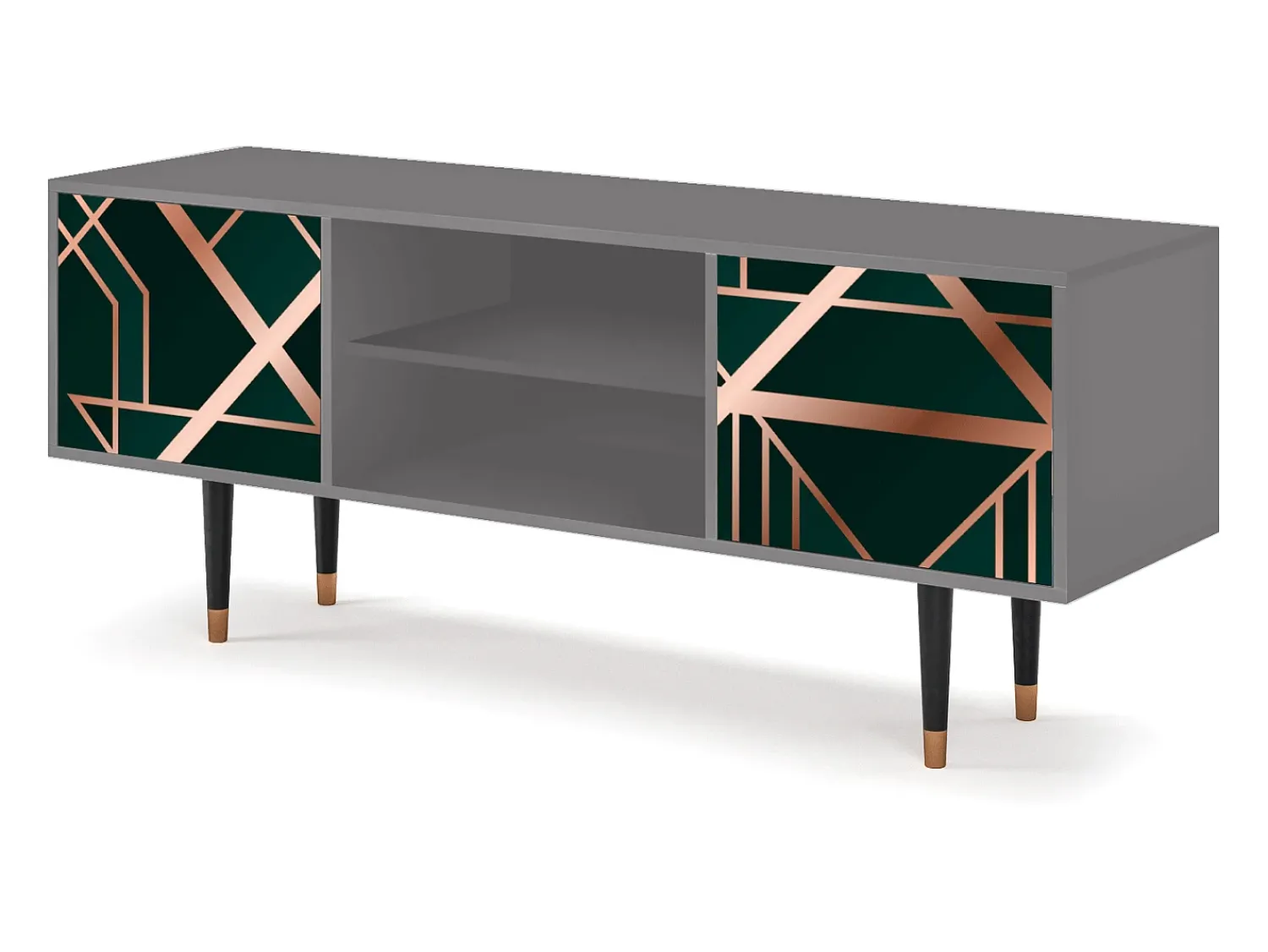 Móvel De Tv* Mueble de TV - 170х69х48 cm - T2 - Emerald Gatsby, Cinza Cinzento
