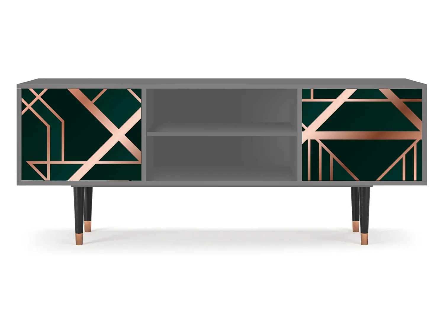 Móvel De Tv* Mueble de TV - 170х69х48 cm - T2 - Emerald Gatsby, Cinza Cinzento