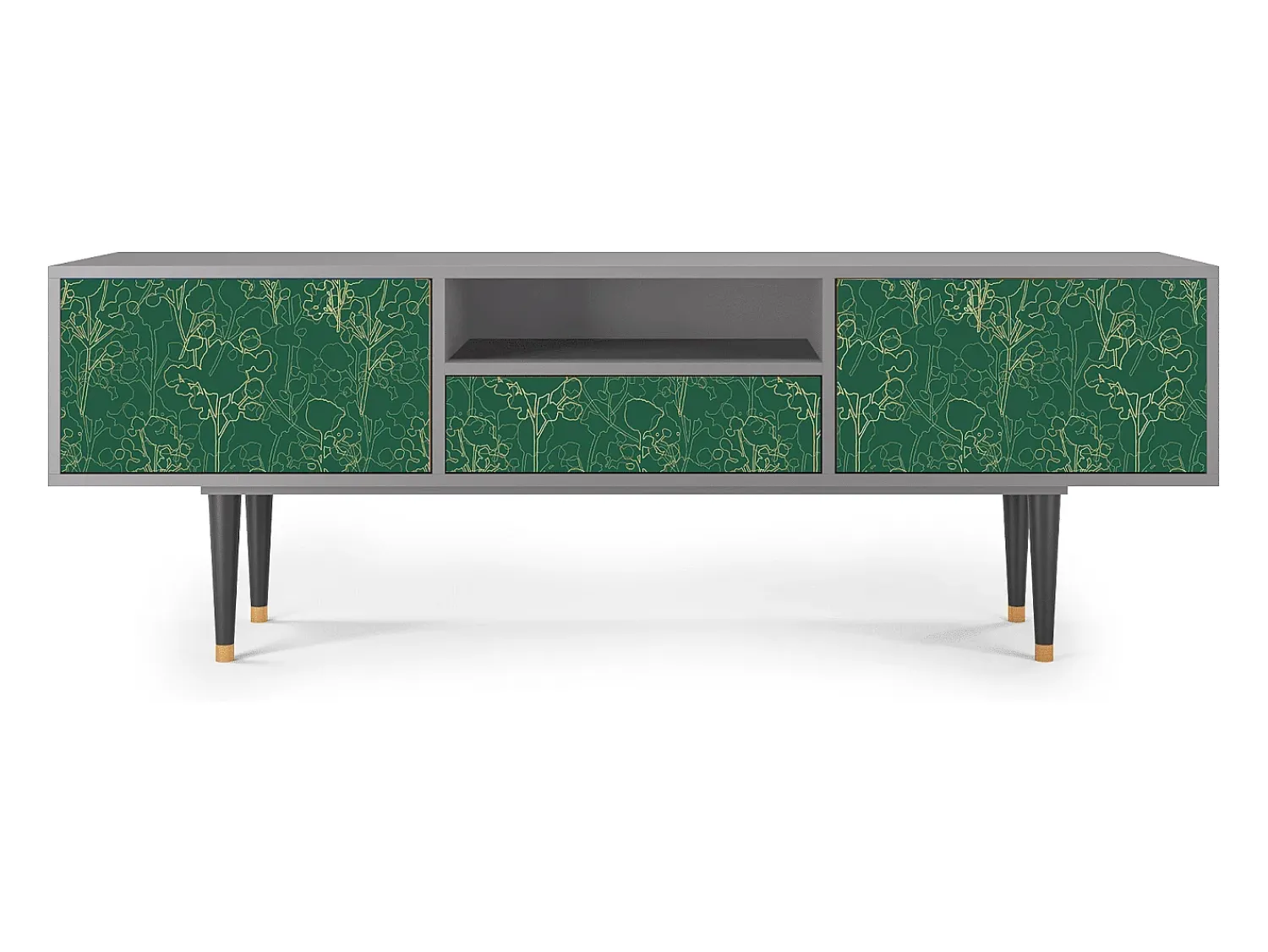 Best Mueble de TV - 170х59х41 cm - T6 - Emerald Forest, Cinza Cinzento