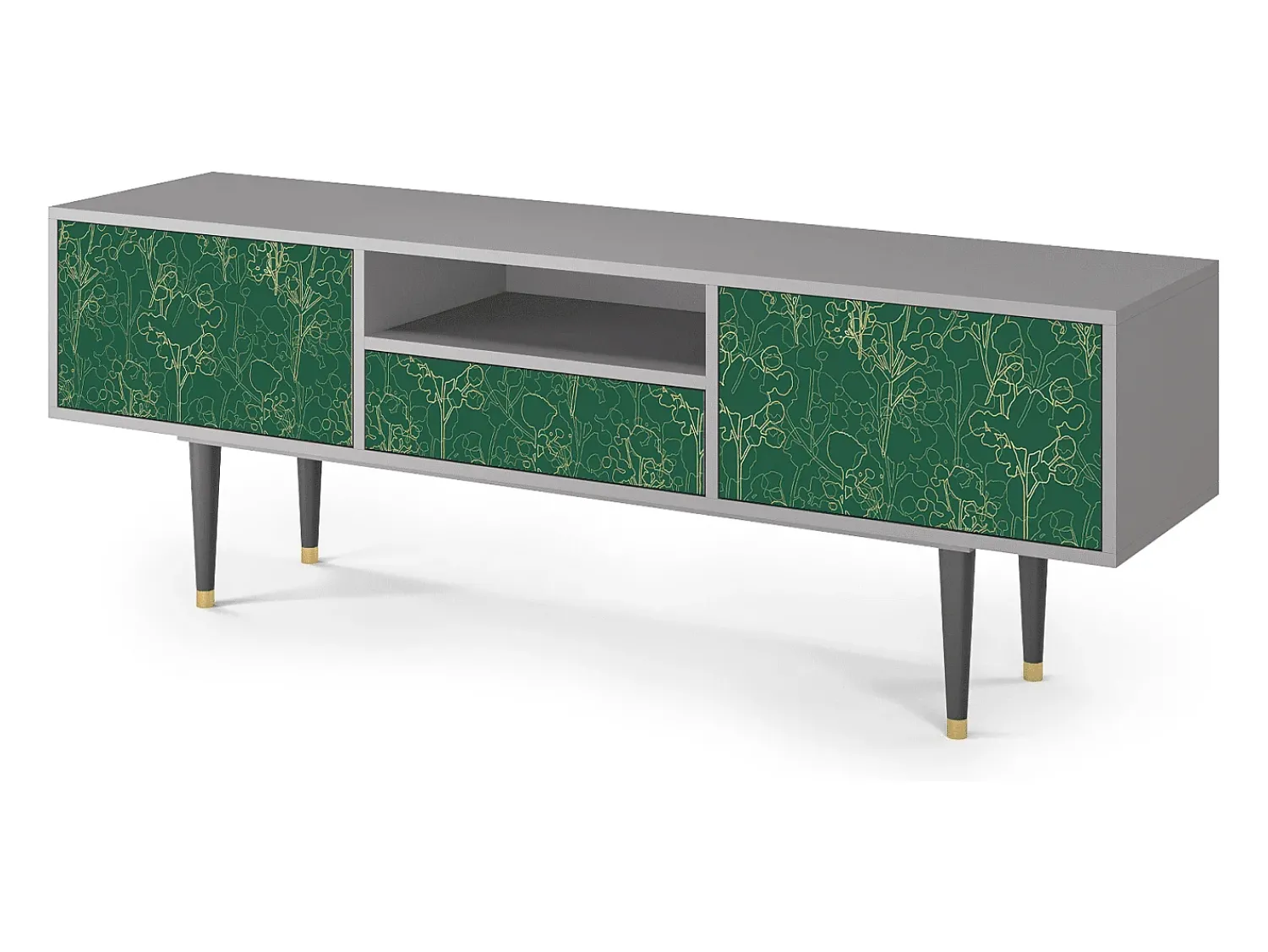 Best Mueble de TV - 170х59х41 cm - T6 - Emerald Forest, Cinza Cinzento