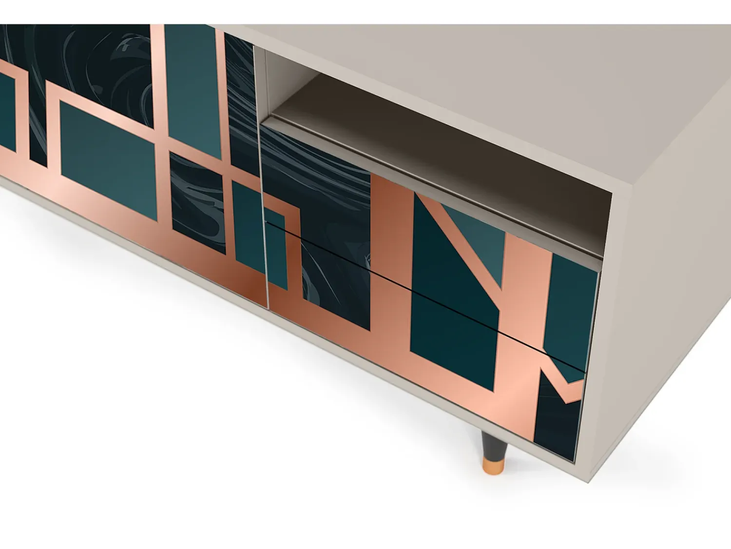 Móvel De Tv* Mueble de TV - 125х56х41 cm - T7 - Emerald Metro, Areia Bege
