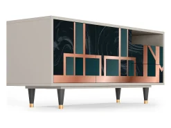 Móvel De Tv* Mueble de TV - 125х56х41 cm - T7 - Emerald Metro, Areia Bege