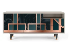 Móvel De Tv* Mueble de TV - 125х56х41 cm - T7 - Emerald Metro, Areia Bege