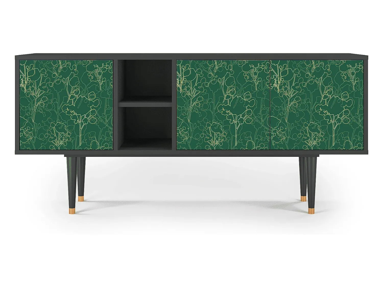 Móvel De Tv| Mueble de TV - 150х69х41 cm - T5 - Emerald Forest, Antracite Cinza antracite