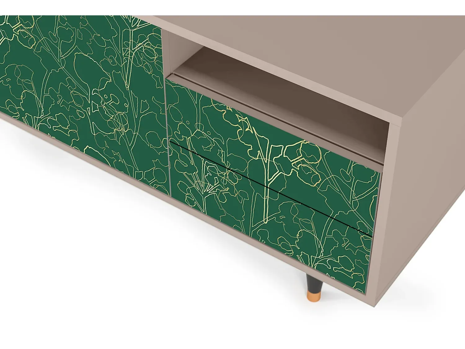 Móvel De Tv* Mueble de TV - 125х56х41 cm - T7 - Emerald Forest, Latte Bege