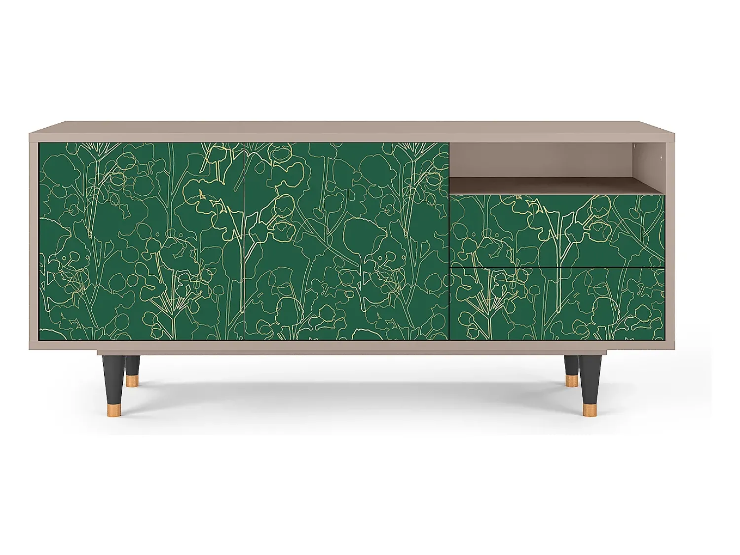 Móvel De Tv* Mueble de TV - 125х56х41 cm - T7 - Emerald Forest, Latte Bege