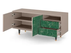 Móvel De Tv* Mueble de TV - 125х56х41 cm - T7 - Emerald Forest, Latte Bege