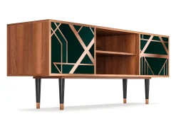 Móvel De Tv| Mueble de TV - 170х69х48 cm - T2 - Emerald Gatsby, Nogueira Castanho