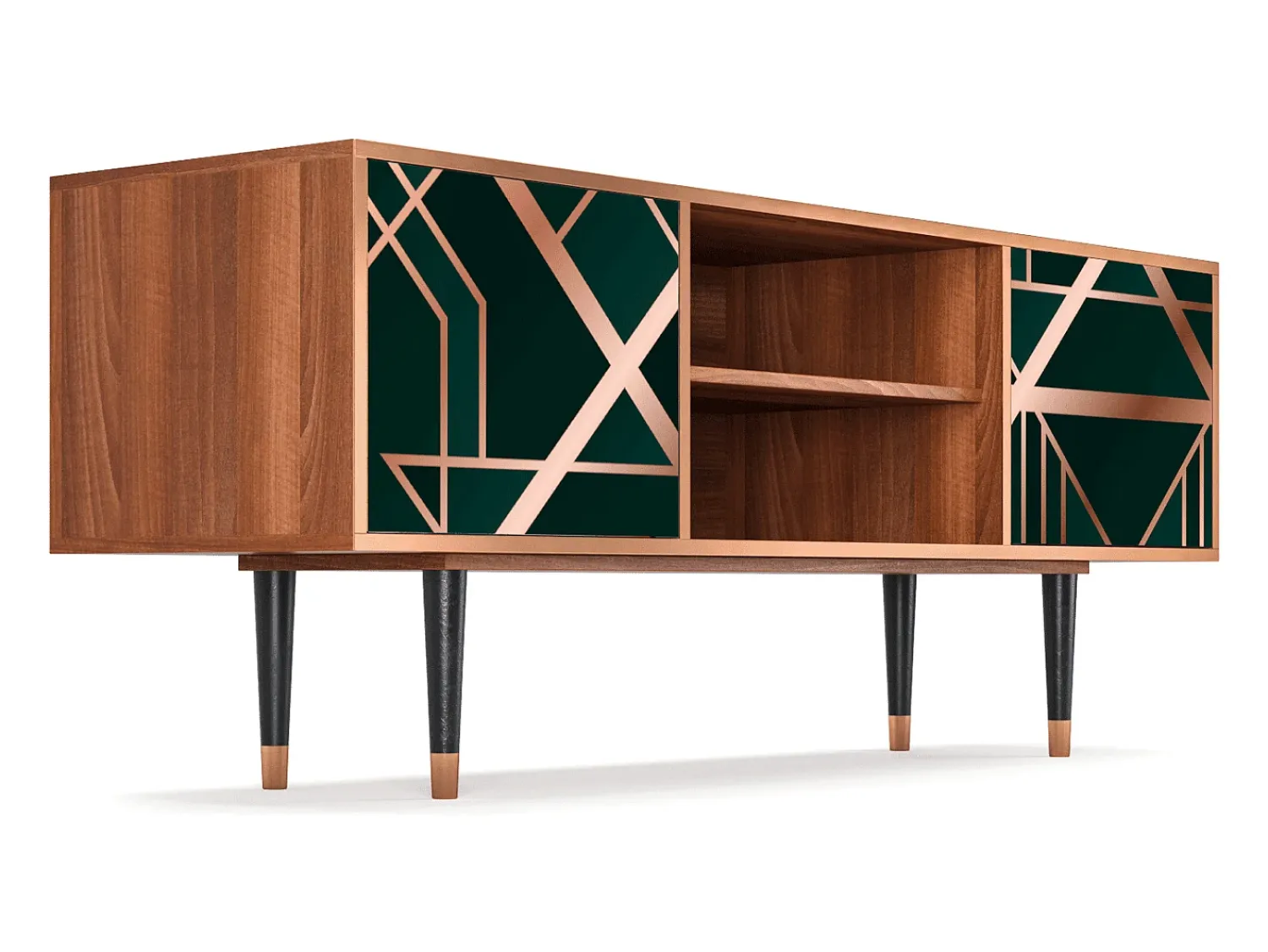 Móvel De Tv| Mueble de TV - 170х69х48 cm - T2 - Emerald Gatsby, Nogueira Castanho