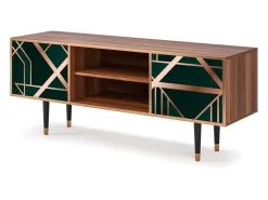 Móvel De Tv| Mueble de TV - 170х69х48 cm - T2 - Emerald Gatsby, Nogueira Castanho