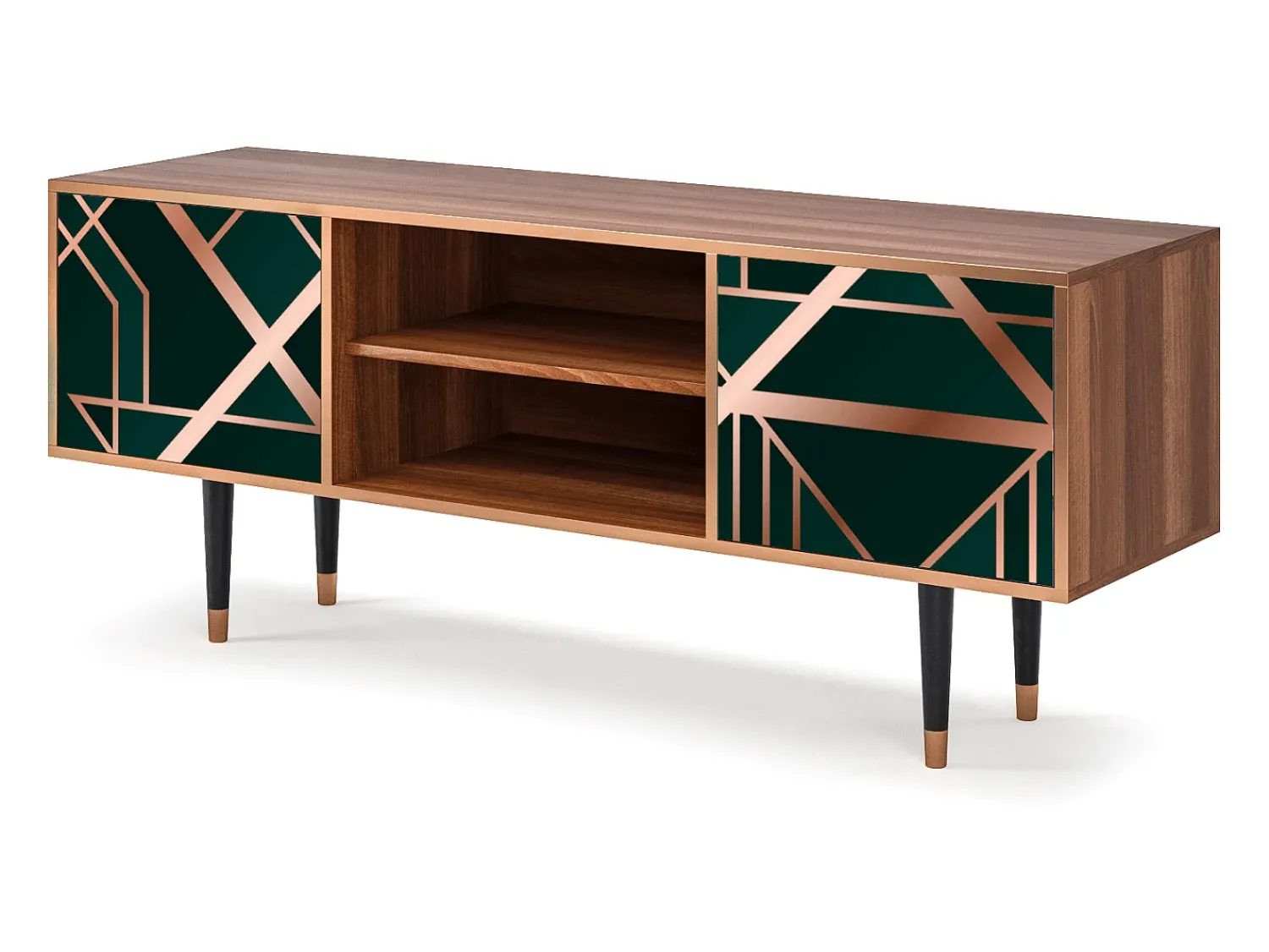 Móvel De Tv| Mueble de TV - 170х69х48 cm - T2 - Emerald Gatsby, Nogueira Castanho