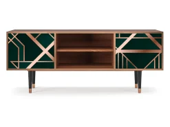 Móvel De Tv| Mueble de TV - 170х69х48 cm - T2 - Emerald Gatsby, Nogueira Castanho