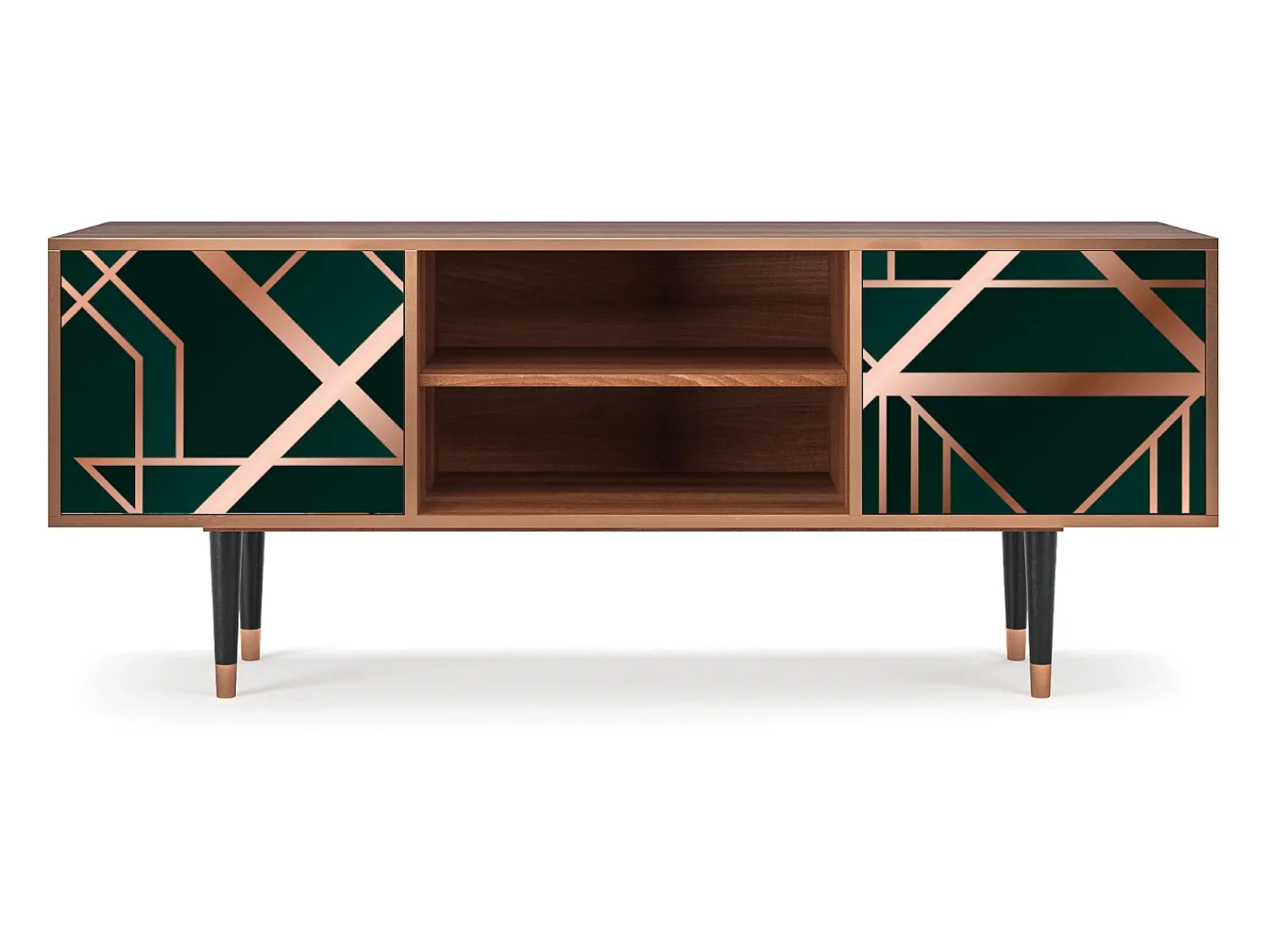 Móvel De Tv| Mueble de TV - 170х69х48 cm - T2 - Emerald Gatsby, Nogueira Castanho