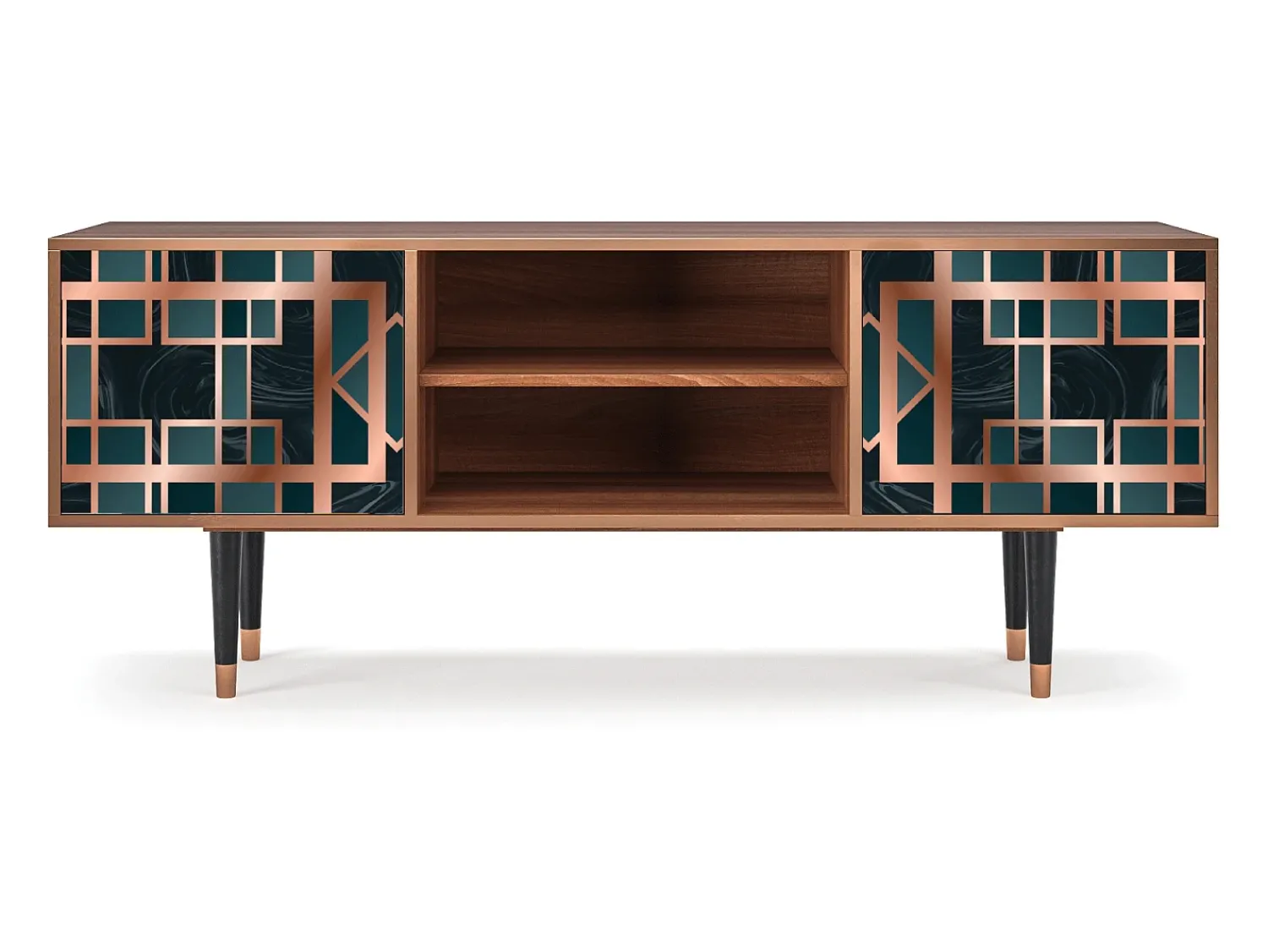Móvel De Tv| Mueble de TV - 170х69х48 cm - T2 - Emerald Metro, Nogueira Castanho
