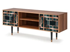 Móvel De Tv| Mueble de TV - 170х69х48 cm - T2 - Emerald Metro, Nogueira Castanho