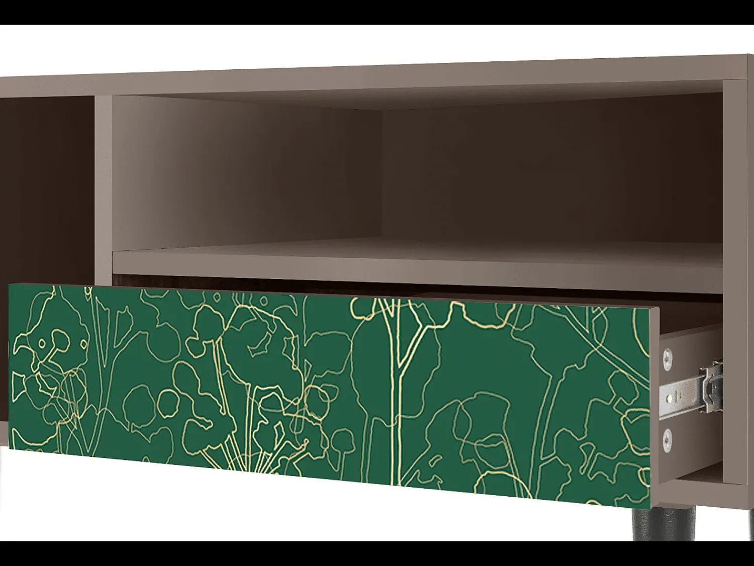 Móvel De Tv| Mueble de TV - 115х59х48 cm - T3 - Emerald Forest, Latte Bege
