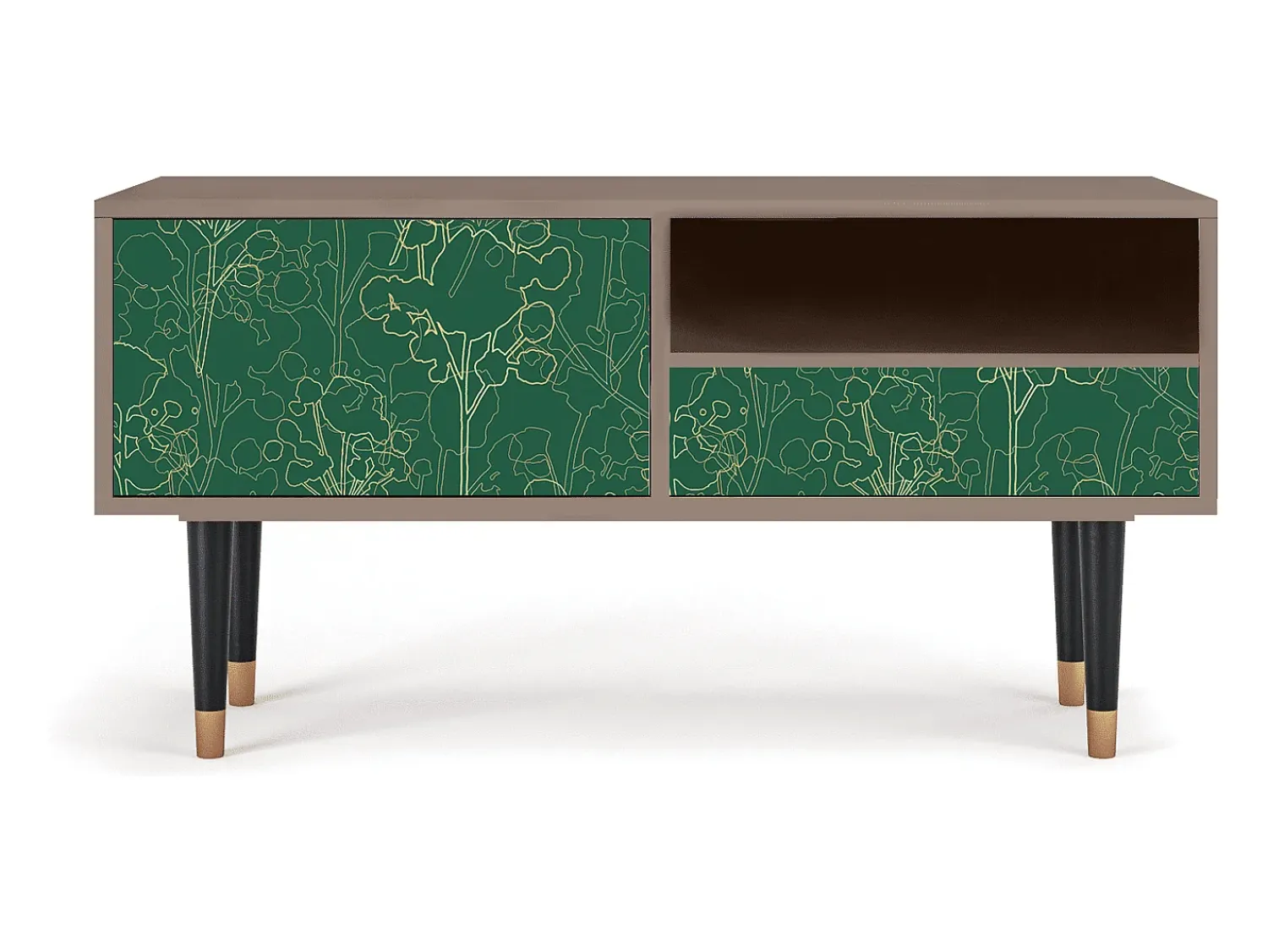 Móvel De Tv| Mueble de TV - 115х59х48 cm - T3 - Emerald Forest, Latte Bege