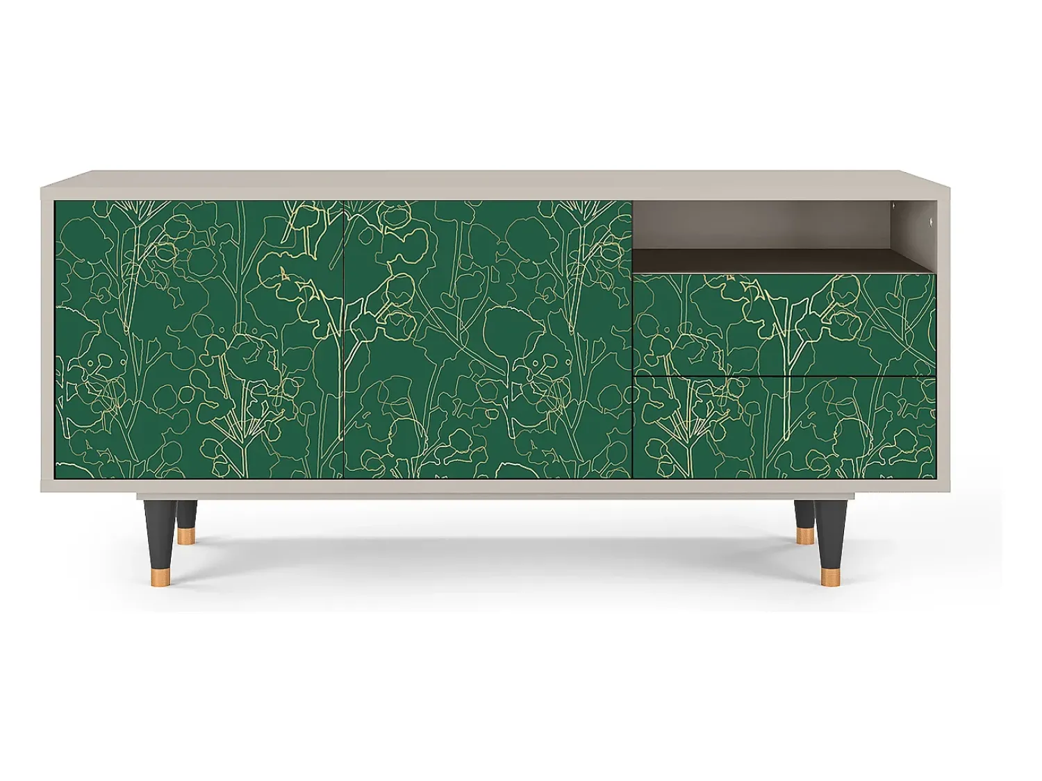 Mueble de TV - 125х56х41 cm - T7 - Emerald Forest, Areia^ Móvel De Tv