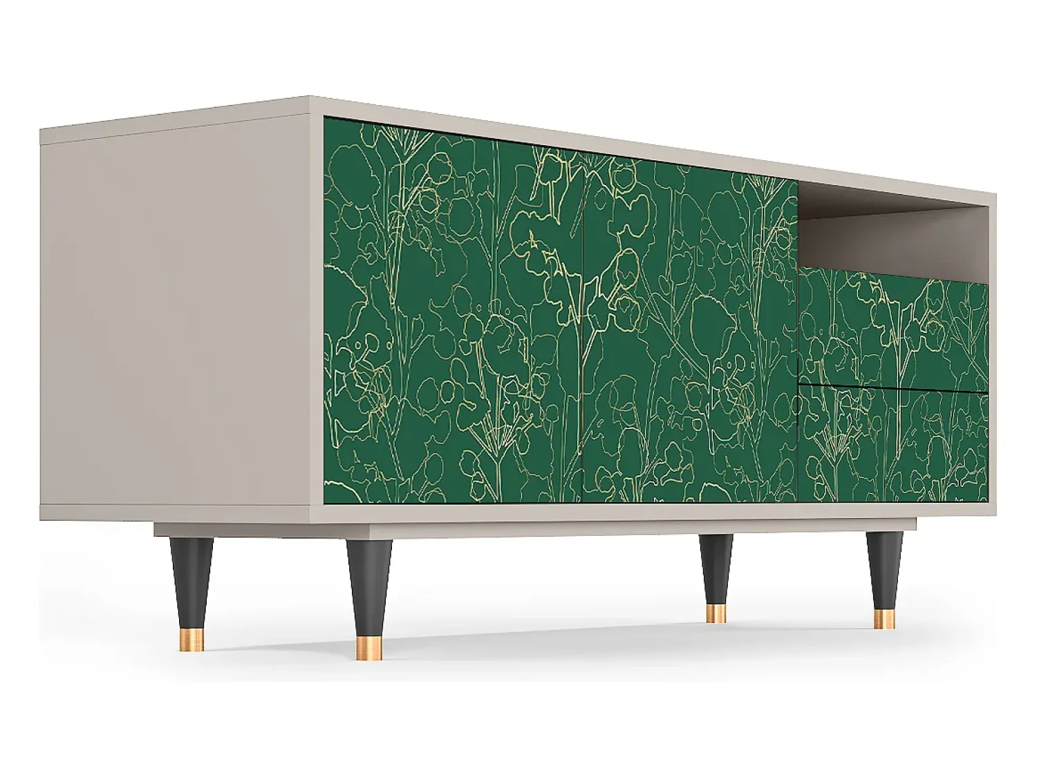 Mueble de TV - 125х56х41 cm - T7 - Emerald Forest, Areia^ Móvel De Tv