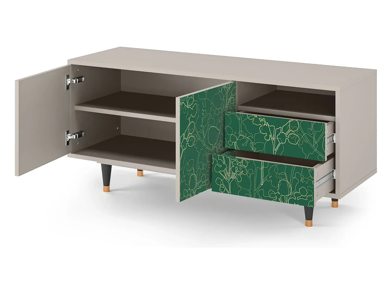Mueble de TV - 125х56х41 cm - T7 - Emerald Forest, Areia^ Móvel De Tv