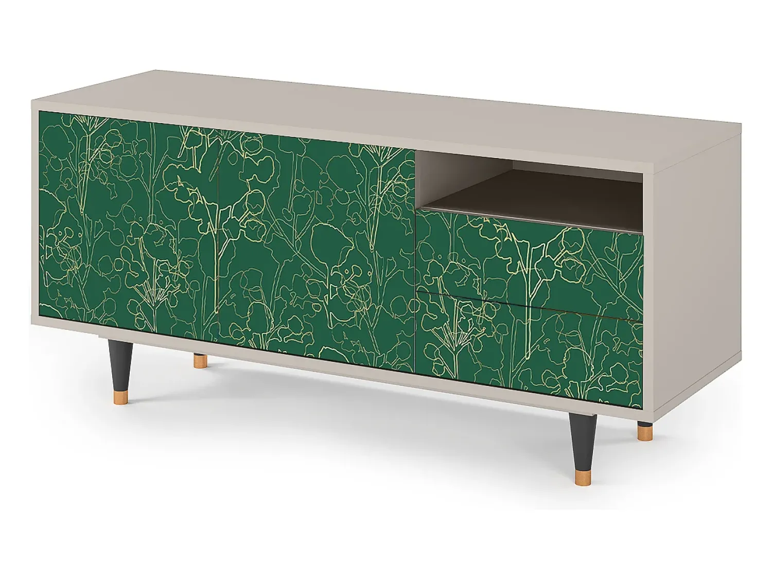 Mueble de TV - 125х56х41 cm - T7 - Emerald Forest, Areia^ Móvel De Tv