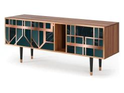 New Mueble de TV - 170х69х48 cm - T1 - Emerald Metro, Nogueira Castanho