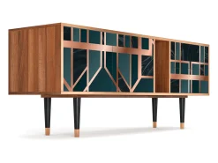 New Mueble de TV - 170х69х48 cm - T1 - Emerald Metro, Nogueira Castanho