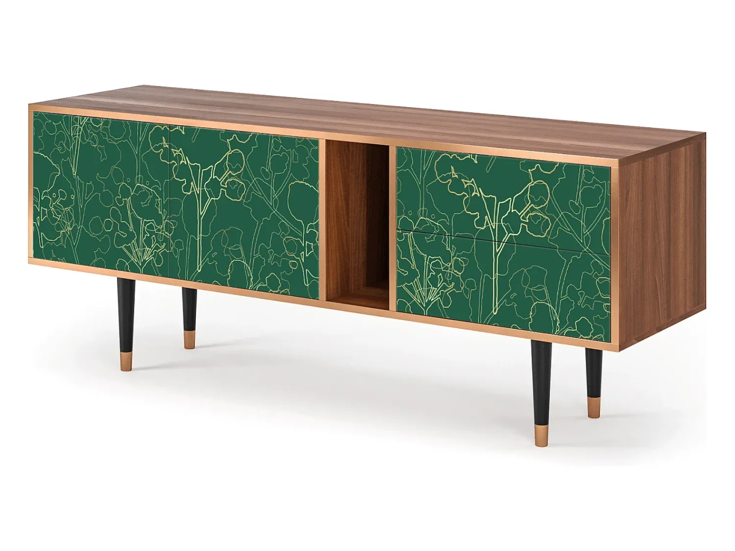Mueble de TV - 170х69х48 cm - T1 - Emerald Forest, Nogueira^ Móvel De Tv