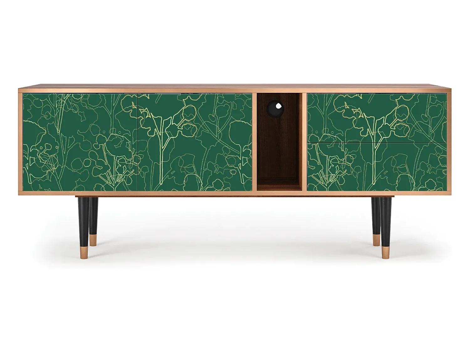 Mueble de TV - 170х69х48 cm - T1 - Emerald Forest, Nogueira^ Móvel De Tv