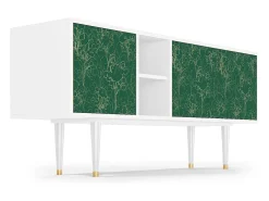 Mueble de TV - 150х69х41 cm - T5 - Emerald Forest, Branco Bege
