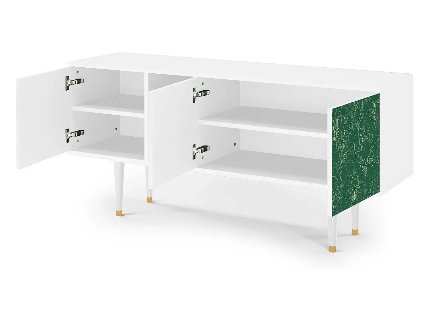 Mueble de TV - 150х69х41 cm - T5 - Emerald Forest, Branco Bege