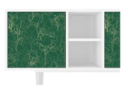 Mueble de TV - 150х69х41 cm - T5 - Emerald Forest, Branco Bege
