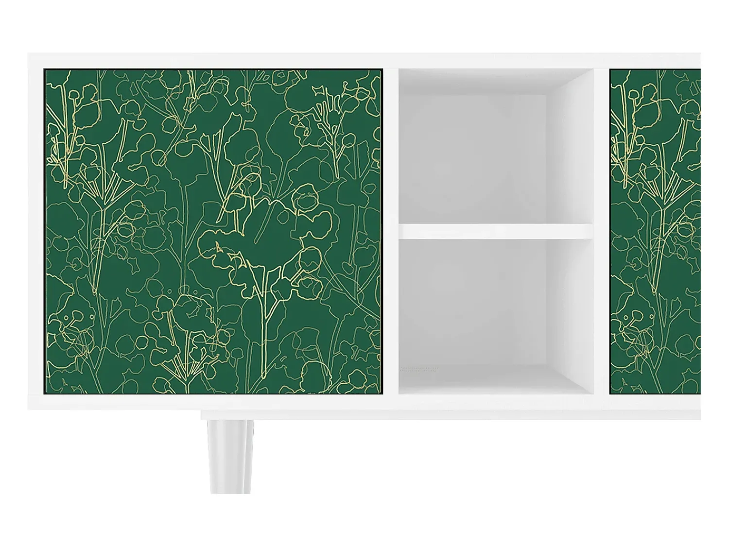 Mueble de TV - 150х69х41 cm - T5 - Emerald Forest, Branco Bege