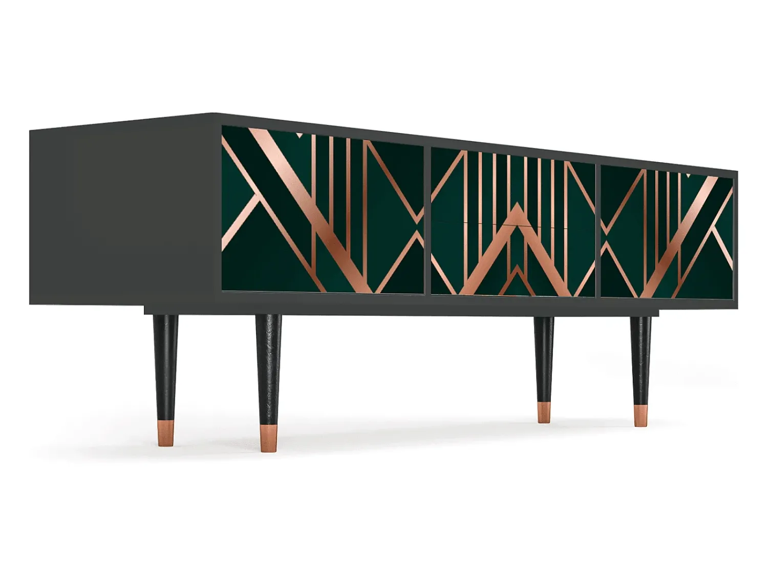 Móvel De Tv* Mueble de TV - 170х59х48 cm - T4 - Emerald Gatsby, Antracite Cinza antracite
