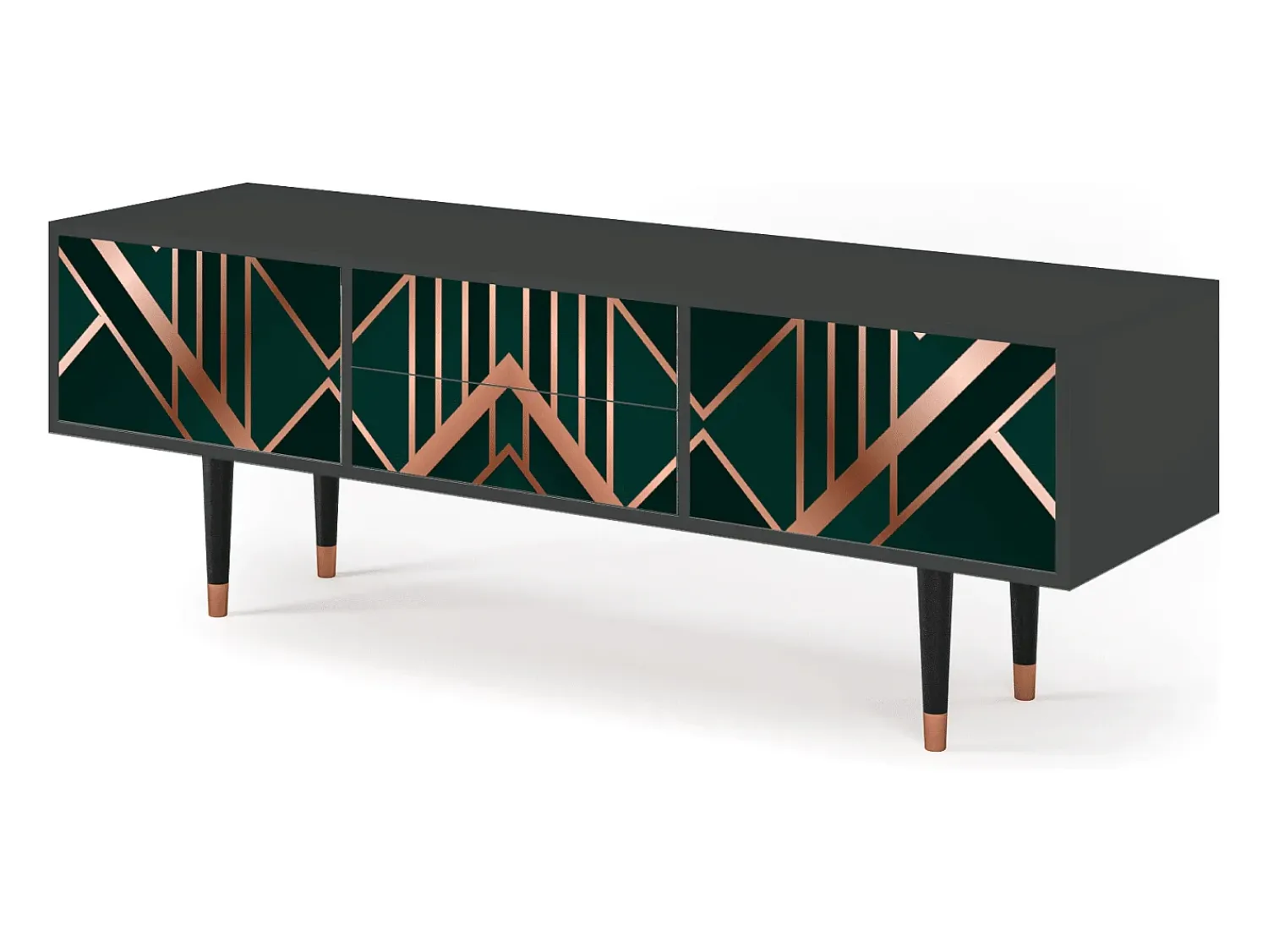 Móvel De Tv* Mueble de TV - 170х59х48 cm - T4 - Emerald Gatsby, Antracite Cinza antracite