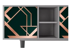 Móvel De Tv| Mueble de TV - 150х69х41 cm - T5 - Emerald Gatsby, Cinza Cinzento