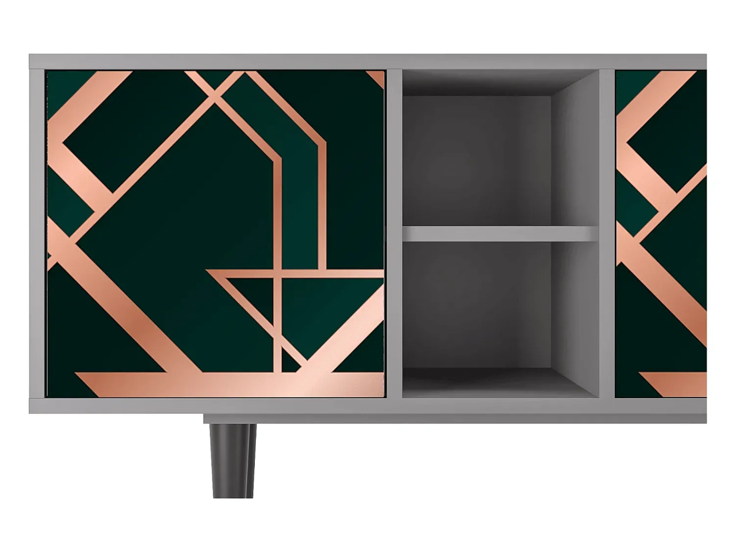 Móvel De Tv| Mueble de TV - 150х69х41 cm - T5 - Emerald Gatsby, Cinza Cinzento