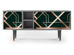 Móvel De Tv| Mueble de TV - 150х69х41 cm - T5 - Emerald Gatsby, Cinza Cinzento
