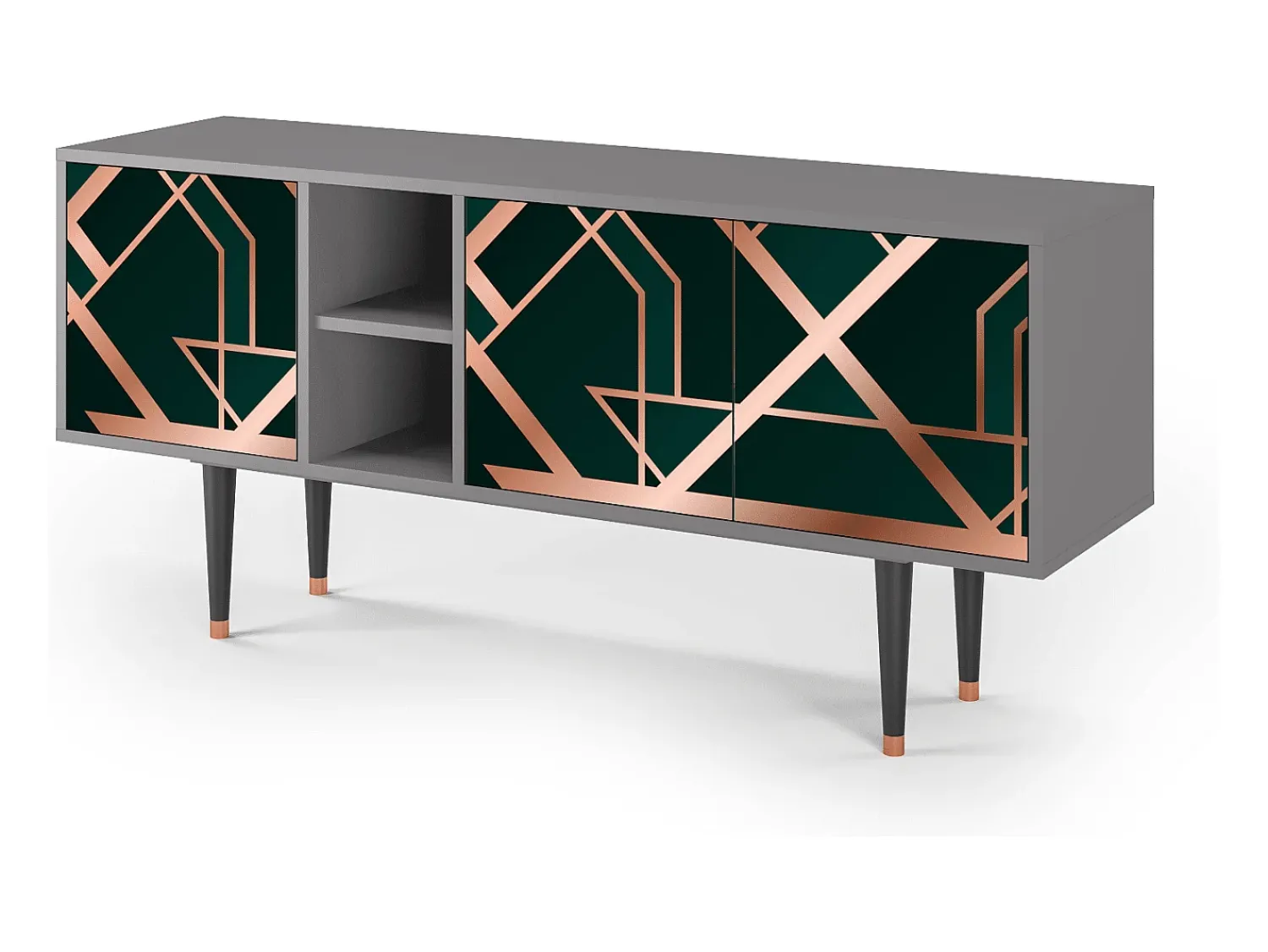 Móvel De Tv| Mueble de TV - 150х69х41 cm - T5 - Emerald Gatsby, Cinza Cinzento